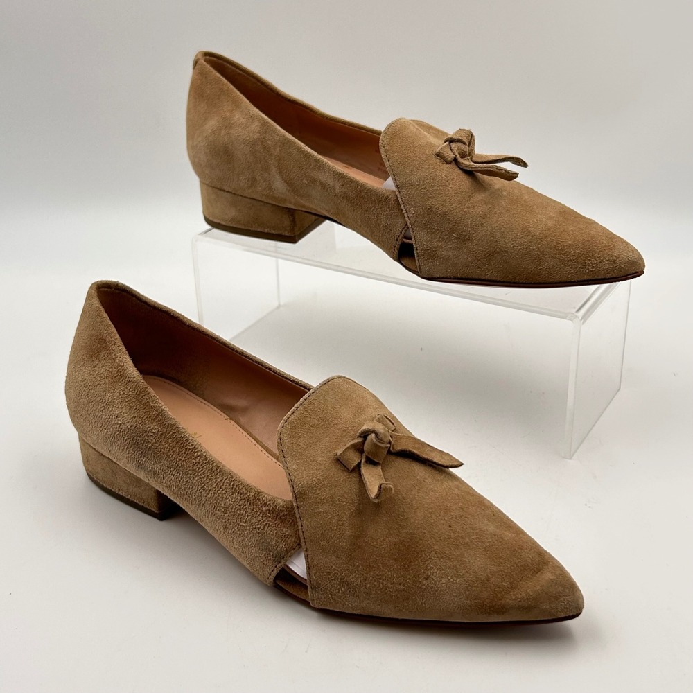 Cole Haan Loafers Womens 5B Tan Suede Bow Pointed Toe Grand 360 Officecore